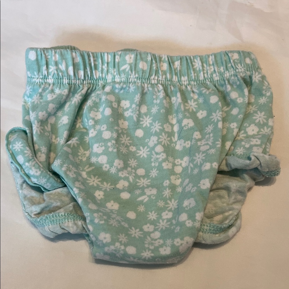 “Bundle 10/$13” Okie Dokie 9m Mint Floral Diaper Cover baby girl bloomers